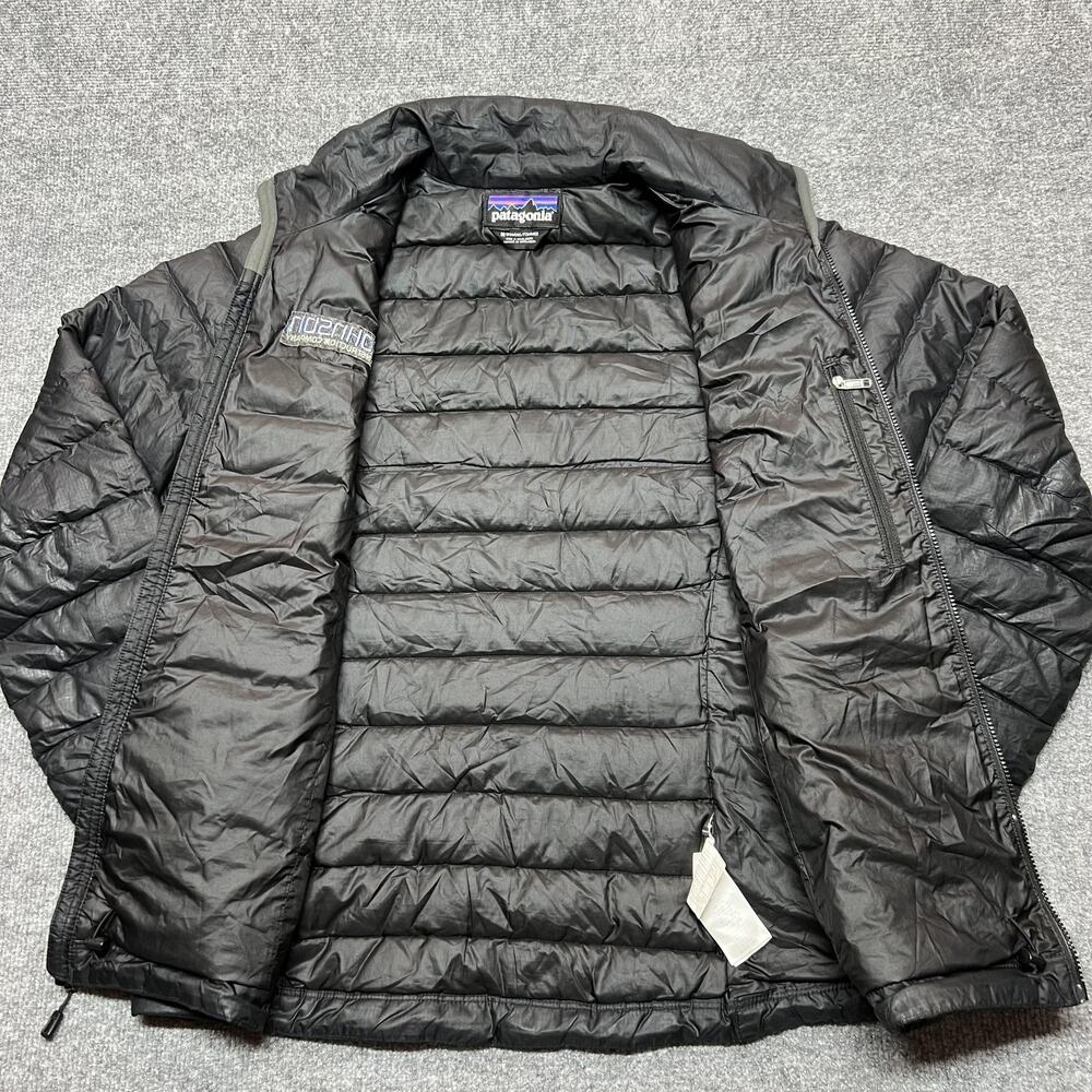 Patagonia Jacket Womens Medium Black Down Puffer Full Zip Logo - Picture 5 of 11